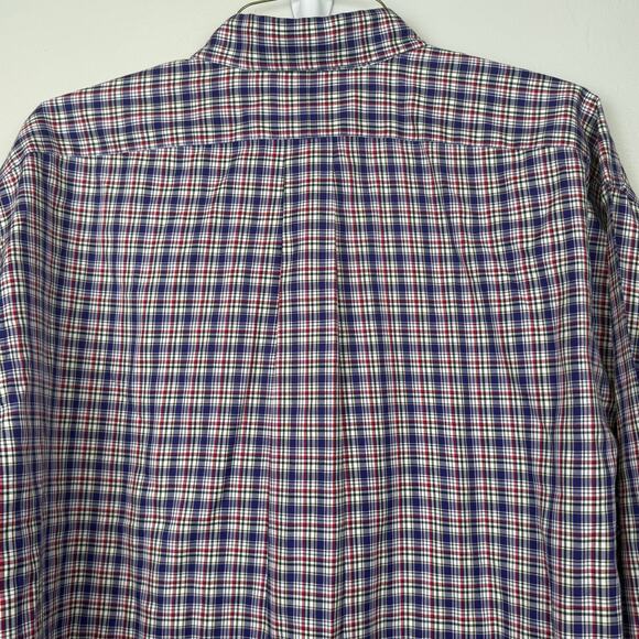 Ralph Lauren Blake Plaid Button Down Shirt XL Red Blue Cotton Classic Fit - Picture 4 of 8